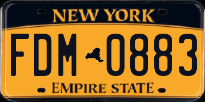 NY license plate FDM0883