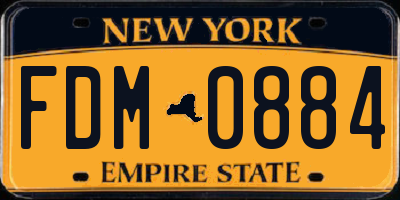 NY license plate FDM0884