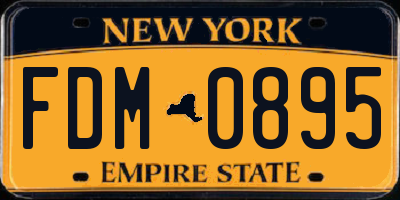 NY license plate FDM0895