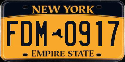 NY license plate FDM0917