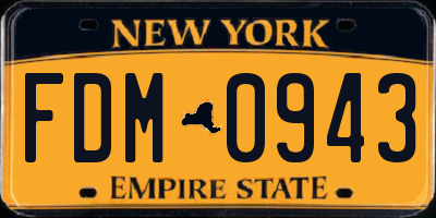 NY license plate FDM0943