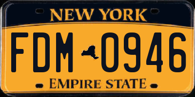 NY license plate FDM0946