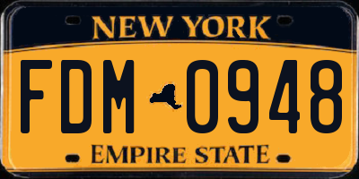 NY license plate FDM0948