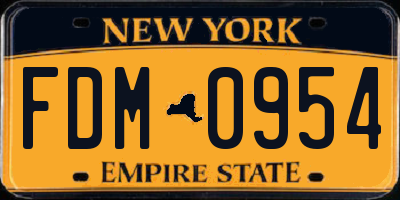 NY license plate FDM0954