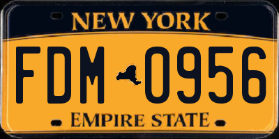 NY license plate FDM0956