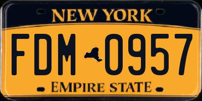 NY license plate FDM0957