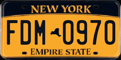 NY license plate FDM0970