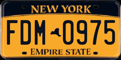 NY license plate FDM0975