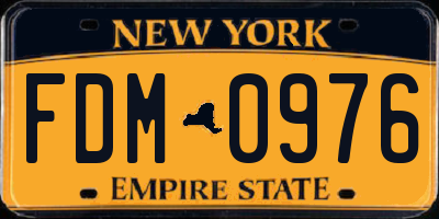 NY license plate FDM0976