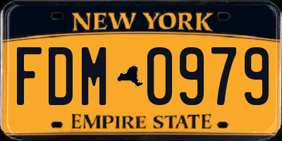 NY license plate FDM0979