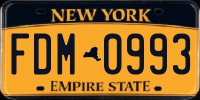 NY license plate FDM0993