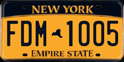 NY license plate FDM1005