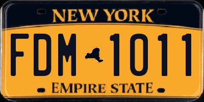 NY license plate FDM1011