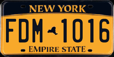 NY license plate FDM1016