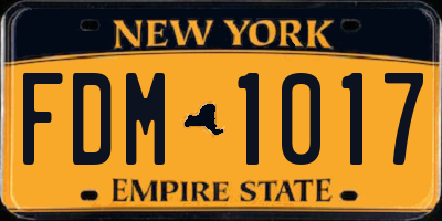 NY license plate FDM1017