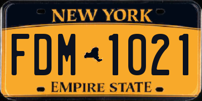 NY license plate FDM1021