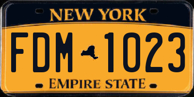 NY license plate FDM1023