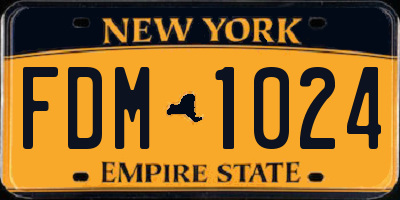 NY license plate FDM1024