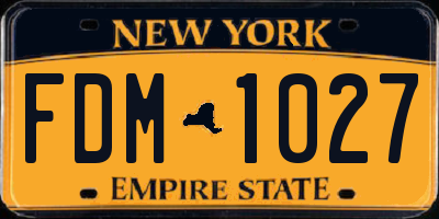 NY license plate FDM1027