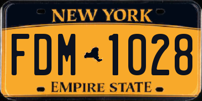 NY license plate FDM1028