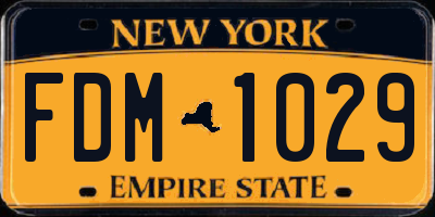 NY license plate FDM1029