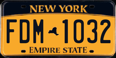 NY license plate FDM1032