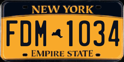 NY license plate FDM1034
