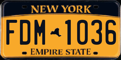NY license plate FDM1036