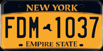 NY license plate FDM1037