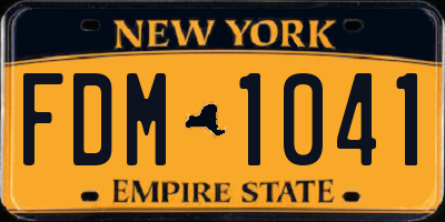 NY license plate FDM1041