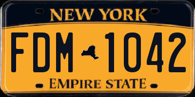 NY license plate FDM1042