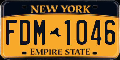 NY license plate FDM1046