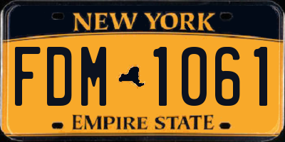 NY license plate FDM1061