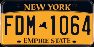 NY license plate FDM1064