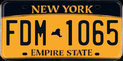 NY license plate FDM1065