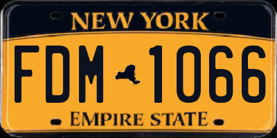 NY license plate FDM1066