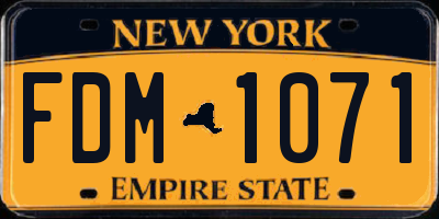 NY license plate FDM1071