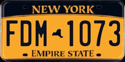 NY license plate FDM1073
