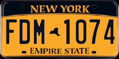 NY license plate FDM1074