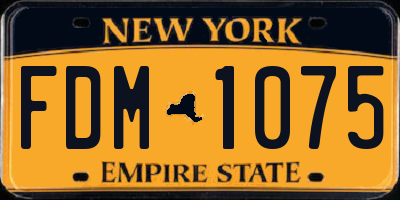 NY license plate FDM1075