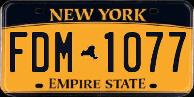 NY license plate FDM1077