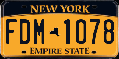 NY license plate FDM1078