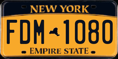 NY license plate FDM1080