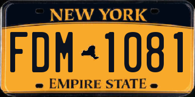 NY license plate FDM1081