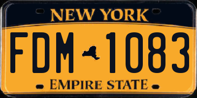 NY license plate FDM1083
