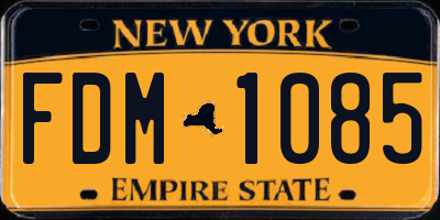 NY license plate FDM1085