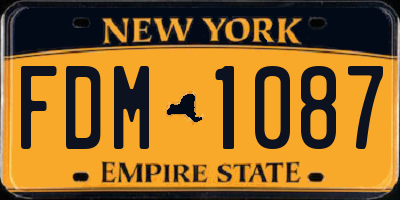 NY license plate FDM1087