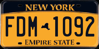 NY license plate FDM1092