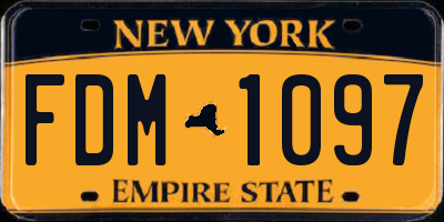 NY license plate FDM1097