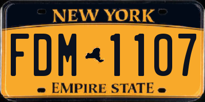NY license plate FDM1107